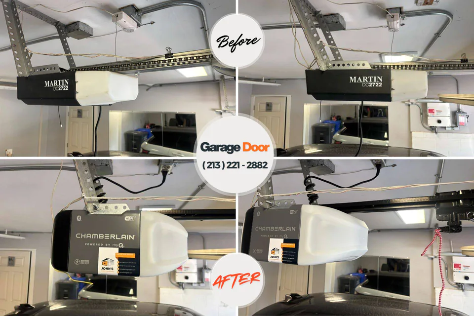 Before and after: garage door repair Inkerman, PA